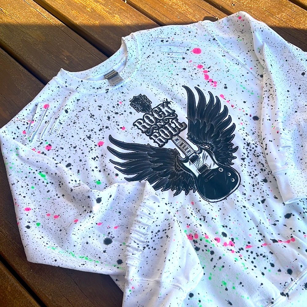 Handmade Rock n Roll Crewneck Sweatshirt